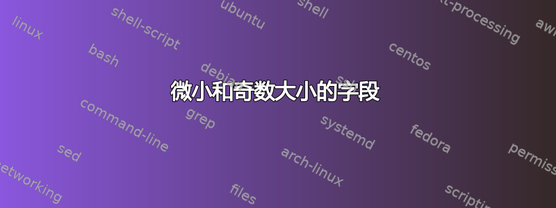 微小和奇数大小的字段