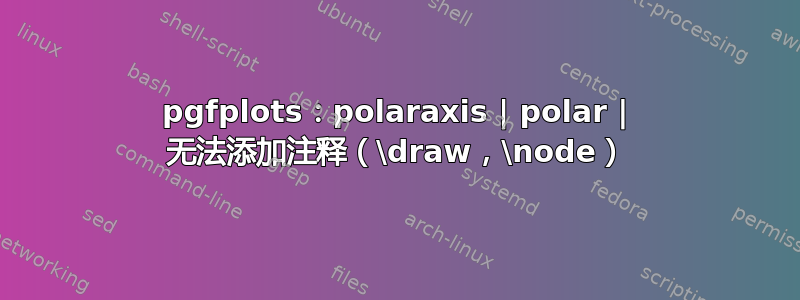 pgfplots：polaraxis | polar | 无法添加注释（\draw，\node）