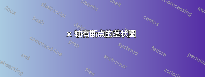 x 轴有断点的茎状图