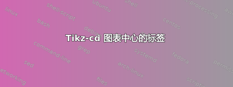 Tikz-cd 图表中心的标签