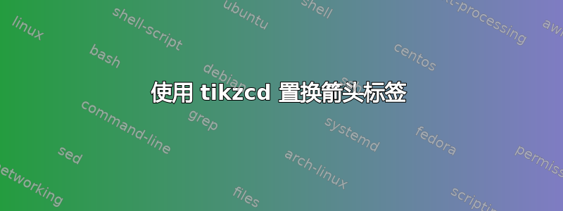 使用 tikzcd 置换箭头标签