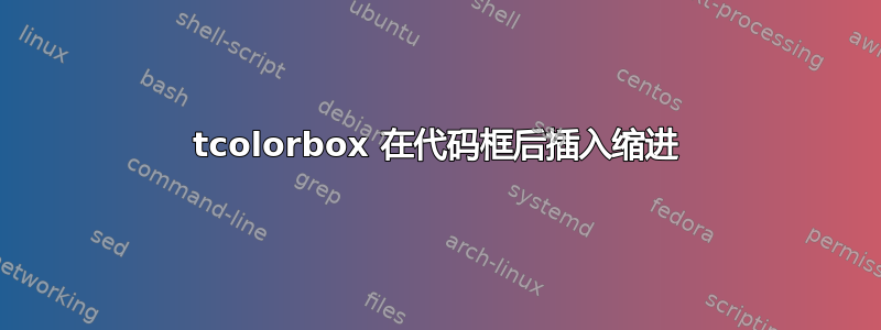 tcolorbox 在代码框后插入缩进