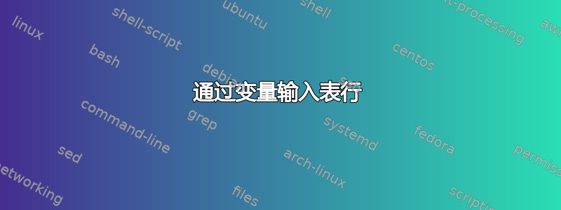 通过变量输入表行