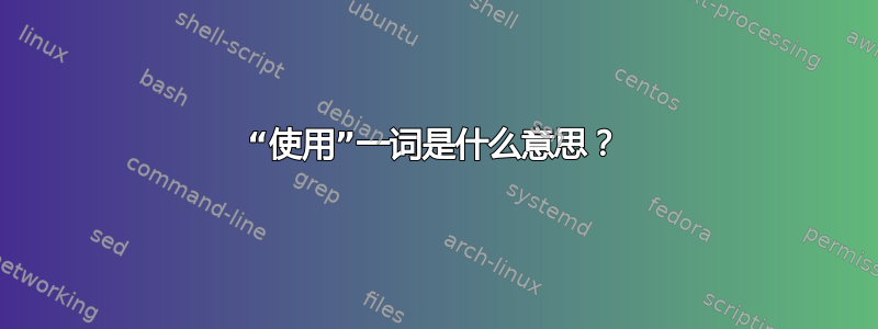 “使用”一词是什么意思？