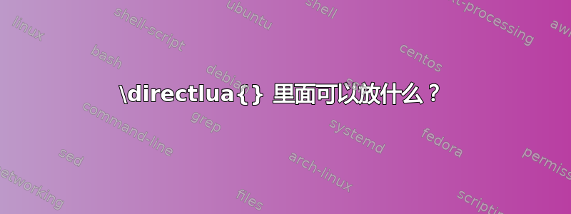 \directlua{} 里面可以放什么？