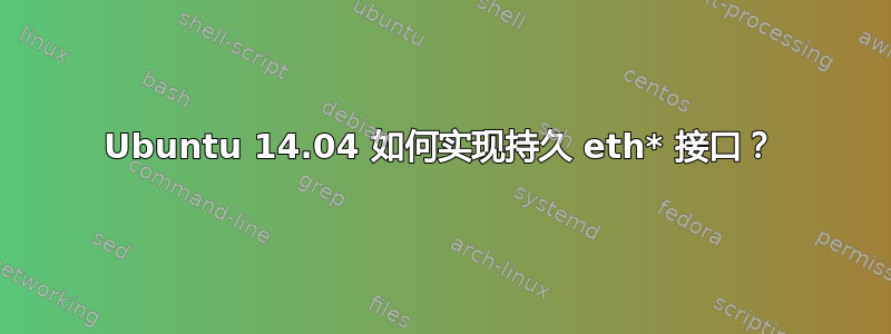 Ubuntu 14.04 如何实现持久 eth* 接口？