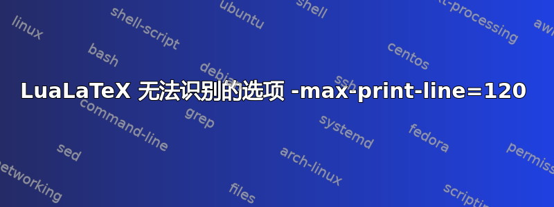 LuaLaTeX 无法识别的选项 -max-print-line=120