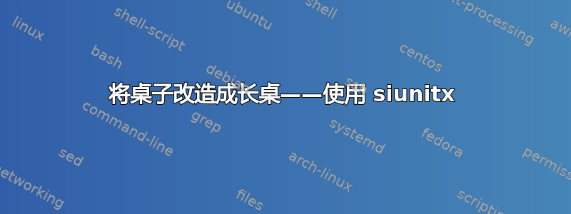 将桌子改造成长桌——使用 siunitx