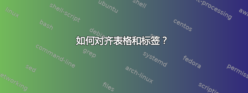 如何对齐表格和标签？