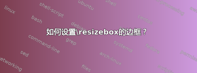 如何设置\resizebox的边框？