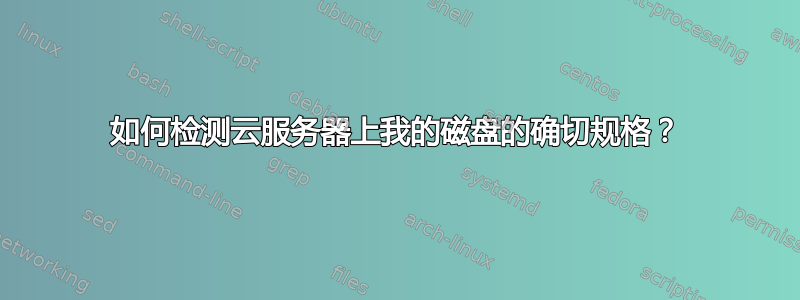 如何检测云服务器上我的磁盘的确切规格？