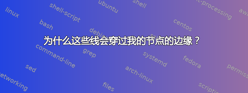 为什么这些线会穿过我的节点的边缘？