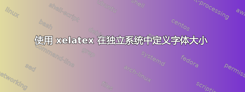 使用 xelatex 在独立系统中定义字体大小