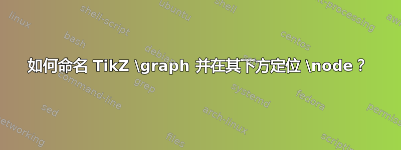 如何命名 TikZ \graph 并在其下方定位 \node？