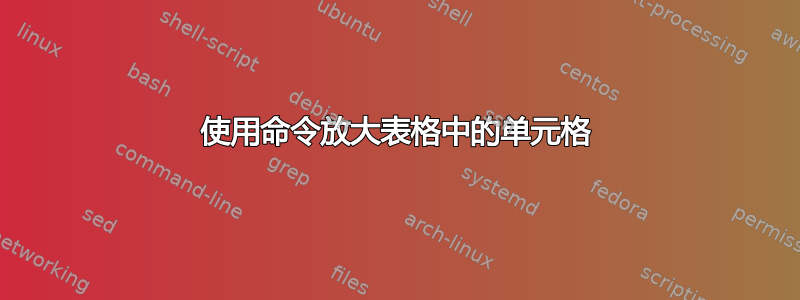 使用命令放大表格中的单元格