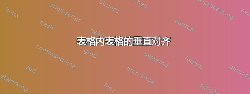 表格内表格的垂直对齐