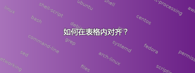 如何在表格内对齐？