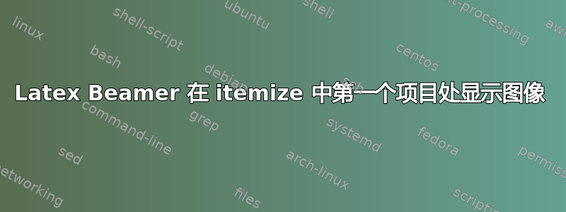 Latex Beamer 在 itemize 中第一个项目处显示图像