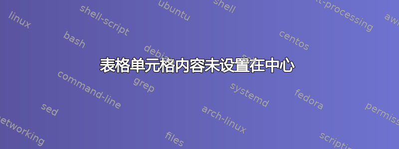 表格单元格内容未设置在中心