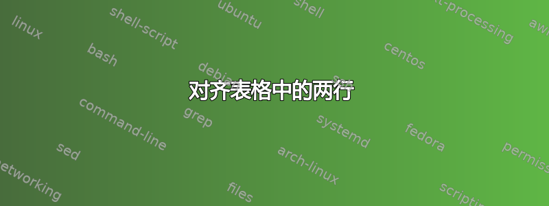 对齐表格中的两行