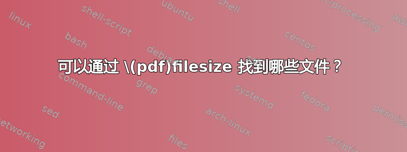 可以通过 \(pdf)filesize 找到哪些文件？