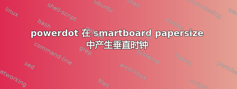 powerdot 在 smartboard papersize 中产生垂直时钟