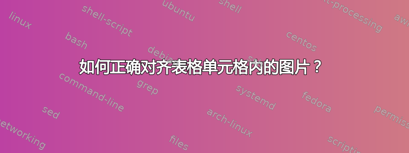 如何正确对齐表格单元格内的图片？