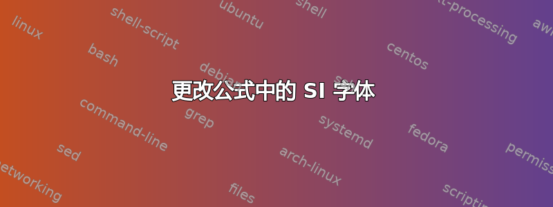 更改公式中的 SI 字体