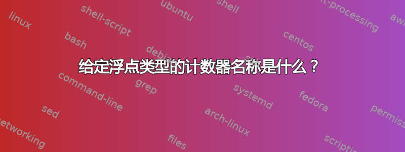 给定浮点类型的计数器名称是什么？