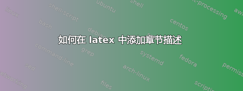 如何在 latex 中添加章节描述