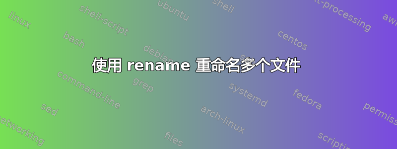 使用 rename 重命名多个文件