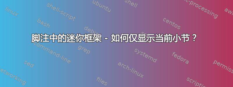 脚注中的迷你框架 - 如何仅显示当前小节？