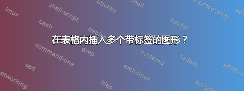 在表格内插入多个带标签的图形？