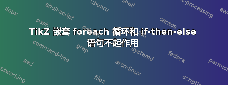 TikZ 嵌套 foreach 循环和 if-then-else 语句不起作用