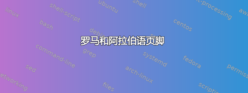 罗马和阿拉伯语页脚