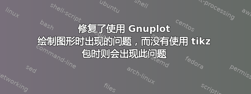 修复了使用 Gnuplot 绘制图形时出现的问题，而没有使用 tikz 包时则会出现此问题