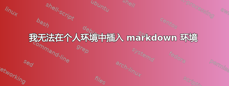 我无法在个人环境中插入 markdown 环境