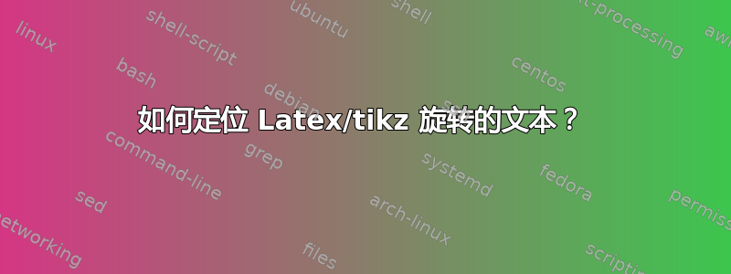 如何定位 Latex/tikz 旋转的文本？