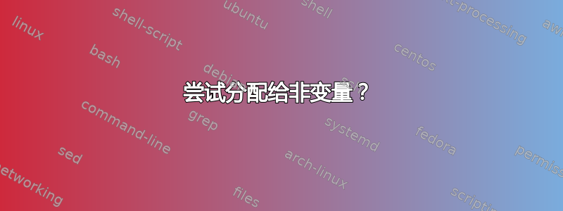 尝试分配给非变量？