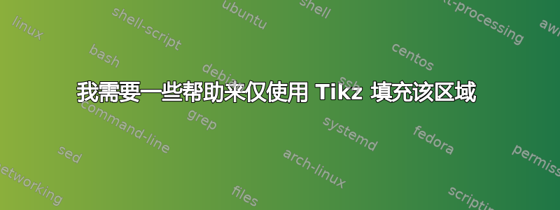 我需要一些帮助来仅使用 Tikz 填充该区域