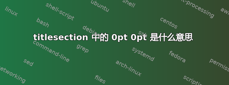 titlesection 中的 0pt 0pt 是什么意思