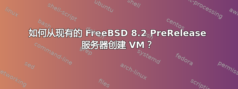 如何从现有的 FreeBSD 8.2 PreRelease 服务器创建 VM？