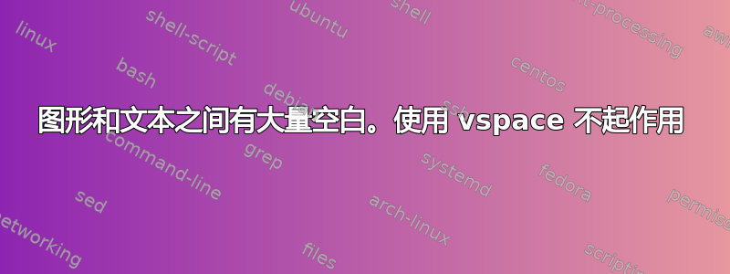 图形和文本之间有大量空白。使用 vspace 不起作用