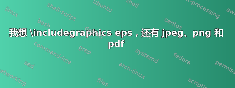 我想 \includegraphics eps，还有 jpeg、png 和 pdf