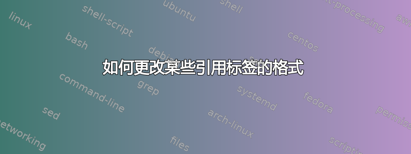 如何更改某些引用标签的格式