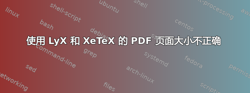 使用 LyX 和 XeTeX 的 PDF 页面大小不正确