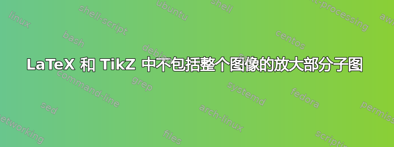 LaTeX 和 TikZ 中不包括整个图像的放大部分子图