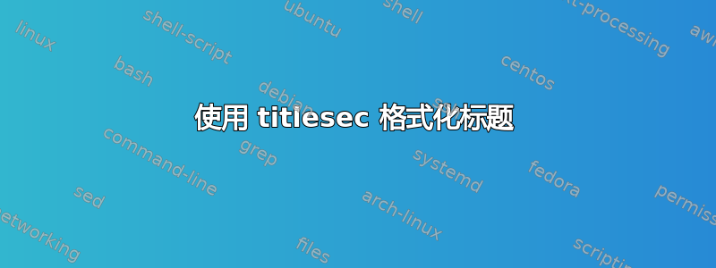 使用 titlesec 格式化标题