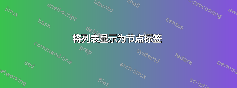 将列表显示为节点标签