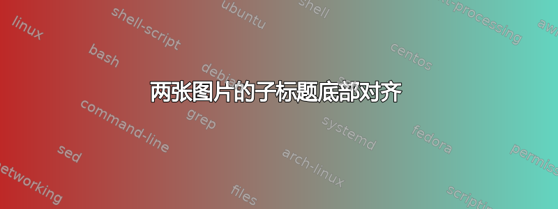 两张图片的子标题底部对齐